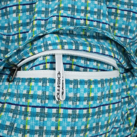 Exofficio Top Womens Large Blue White Plaid Blouse Long Sleeve Vents Pockets - Picture 10 of 16